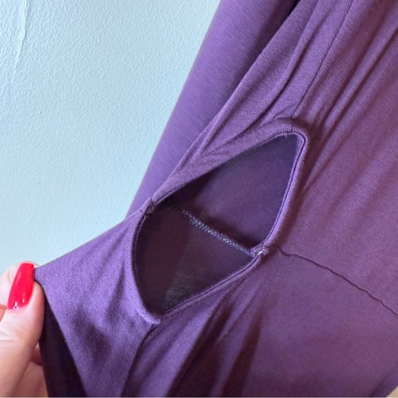 American Eagle Outfitters Purple Fit and Flare Long Sleeve Dress - Picture 4 of 5